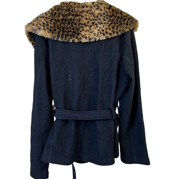 MARISA CHRISTINA 100% WOOL Cropped Tench Coat Jacket - Picture 7 of 8